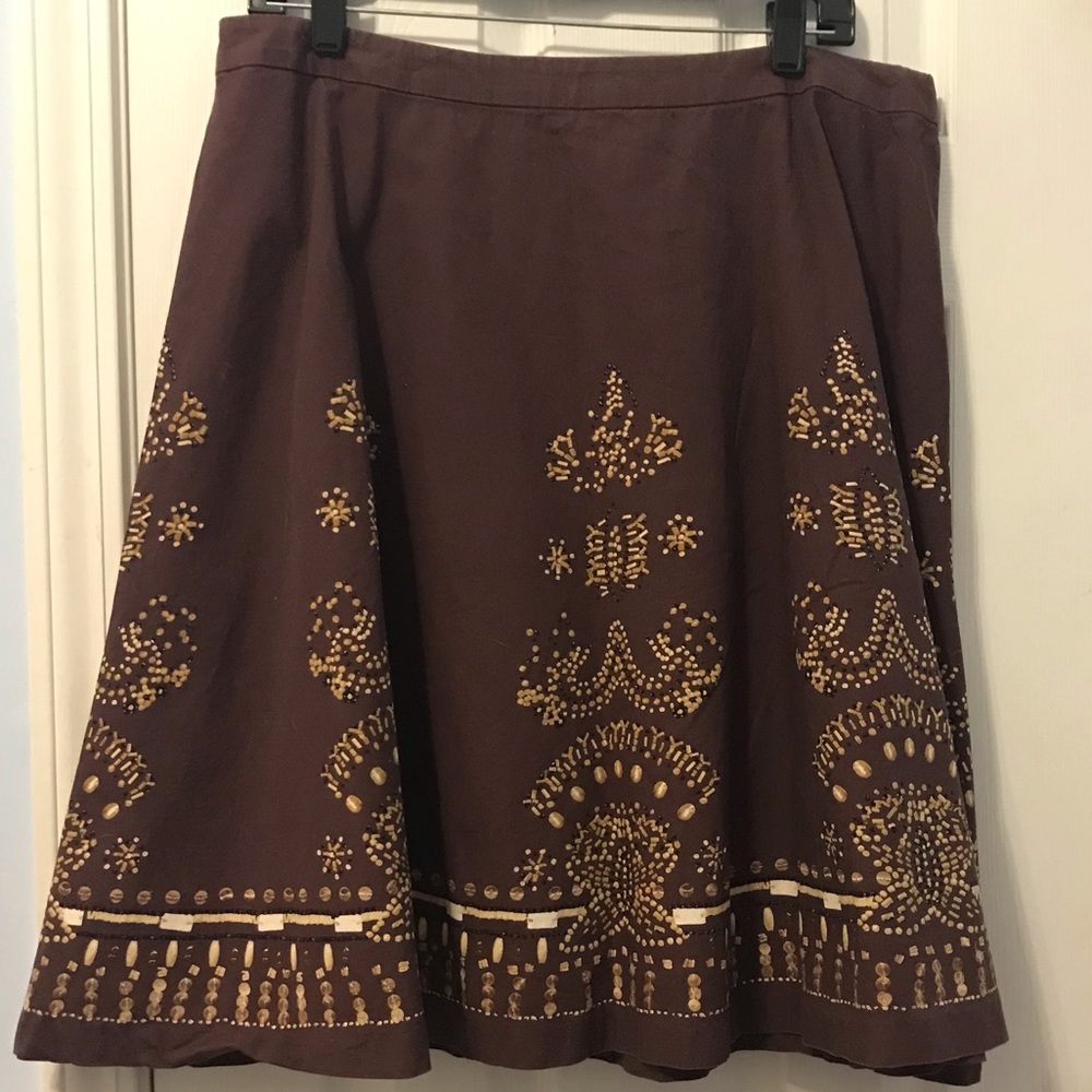 Nine & Co Skirt with Bead Print